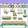 Suministros de Fiesta Coloridos de Cocomelon Para Celebraciones de Cumpleaños Infantiles Con Platos y Banderines