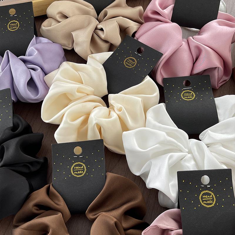 2026 Morandi Jumbo Satin Scrunchie - 15cm, Solid Color, Elegant, High-Quality Hair Tie