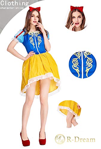 R-Dream Snow White Costume, Adult Dress, Halloween Costume, Cosplay, Mermaid Skirt, Snow White Princess Costume, Women's (Size L)