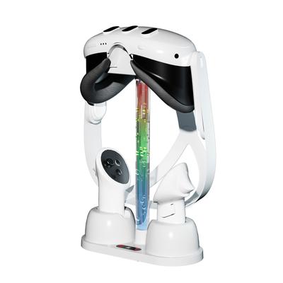 Headset Charging Station with Controller Mount Convenient Charging Dock with LED Light ABS for MetaQuest 3 Headset