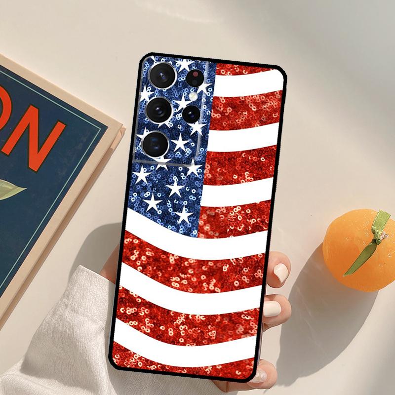 America USA Flag Phone Case For Samsung Galaxy S26 S25 S20 S21 S22 S23 S24 Ultra S10 Plus S25 FE Back Cover