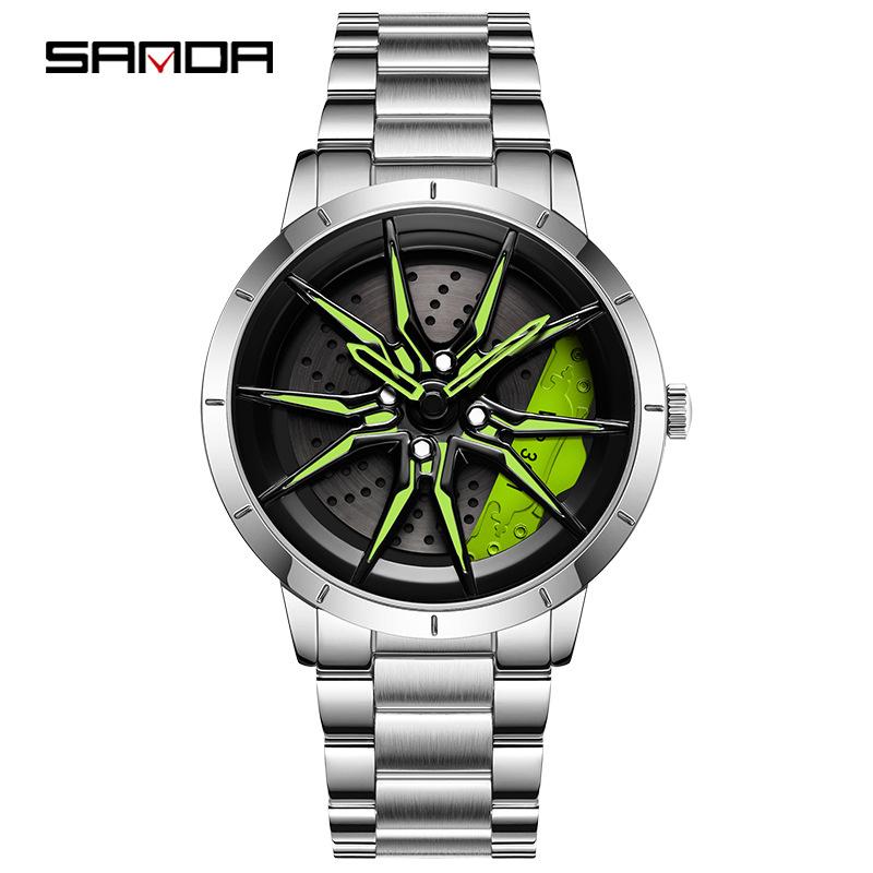 Sanda New 1089 Steel Belt Wheel Series Style Fashion Trend Cool Quartz Men's Watch Casual Personality Men's Watch