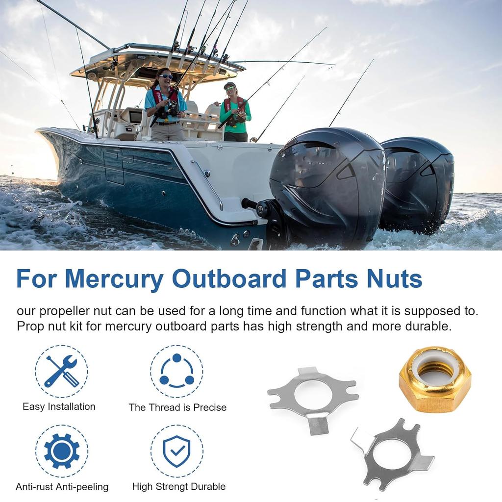 For Sierra18-3702 Marine Prop Nut Kit for Mercury Outboard Parts,Outboard Propeller Nut for Mercury Prop Nut Replace Compatible with Mercury