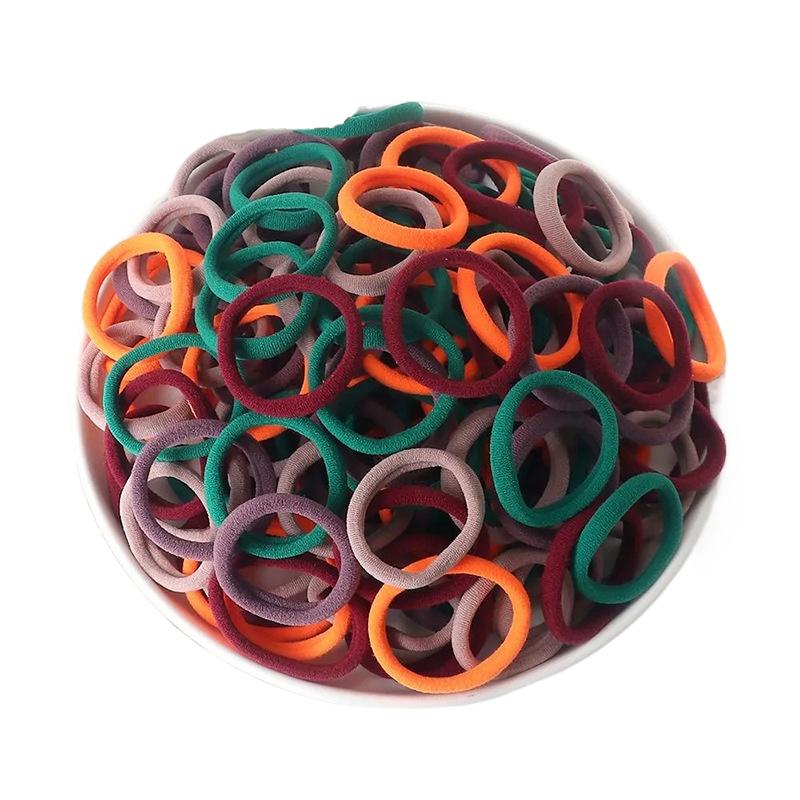 4cm Solid Color Elastic Hair Ties, Girls High Ponytail Towel Circle Hair Accessories