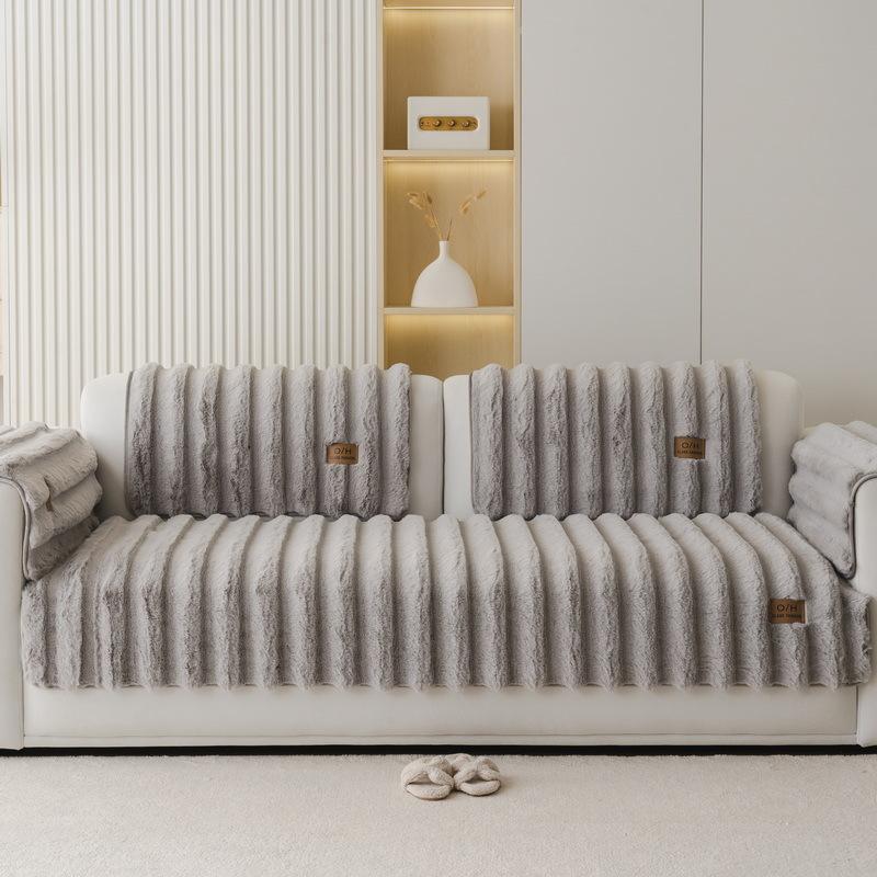 Cream Wind Rabbit Rabbit Velvet Sofa Cushion Autumn And Winter Plush Cushion Thickened Premium Non-Slip Leather Sofa Cover Cover Cloth Towel