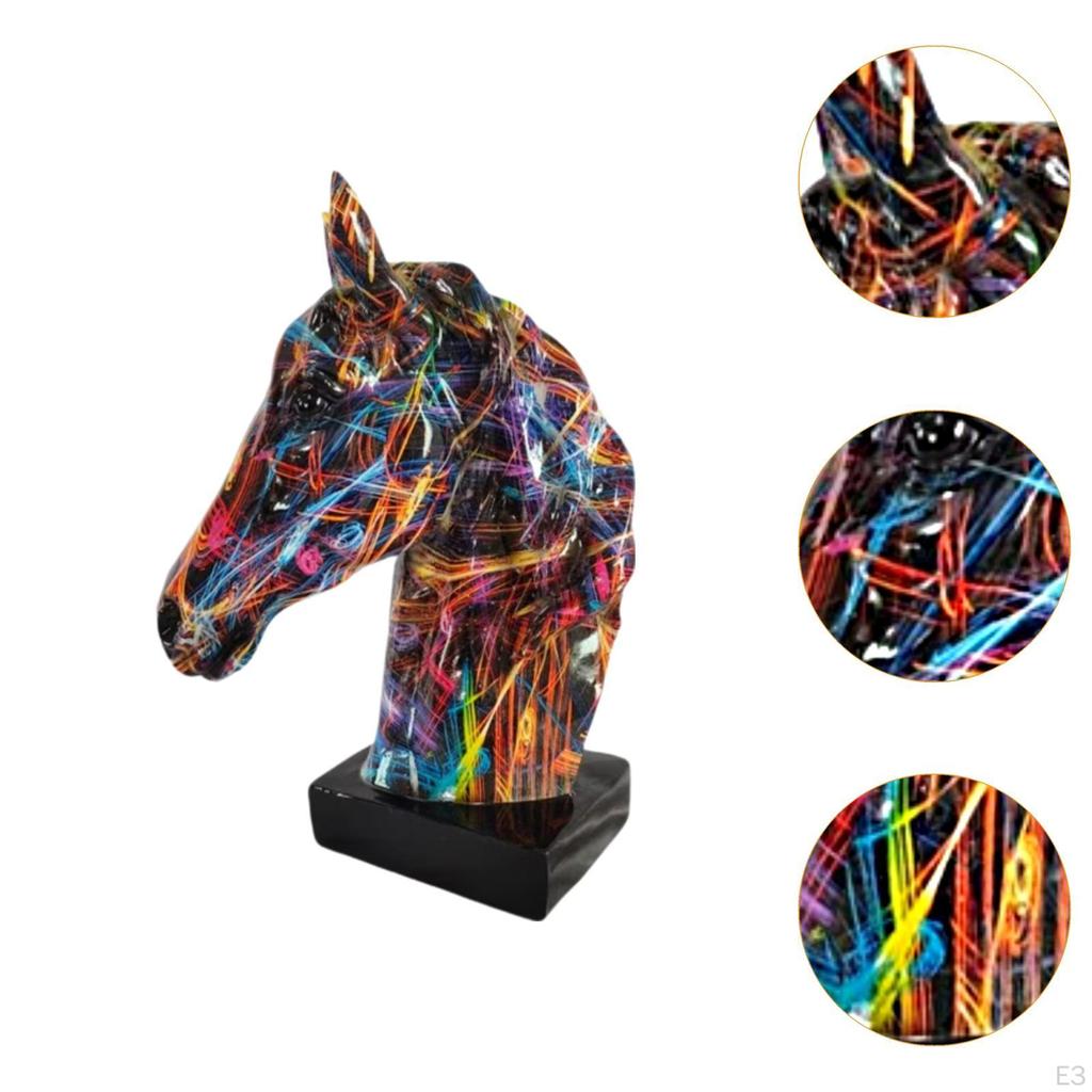 Equine Head Sculpture Home Accent Resin Figure for Living Space Office Decor