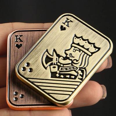 Edc Poker Magnetic Push Card Metal Pushing Plate Mechanical Slider Haptic Coin Ppb Counter Stress Reducing Toys Small Fidgeting Tactile