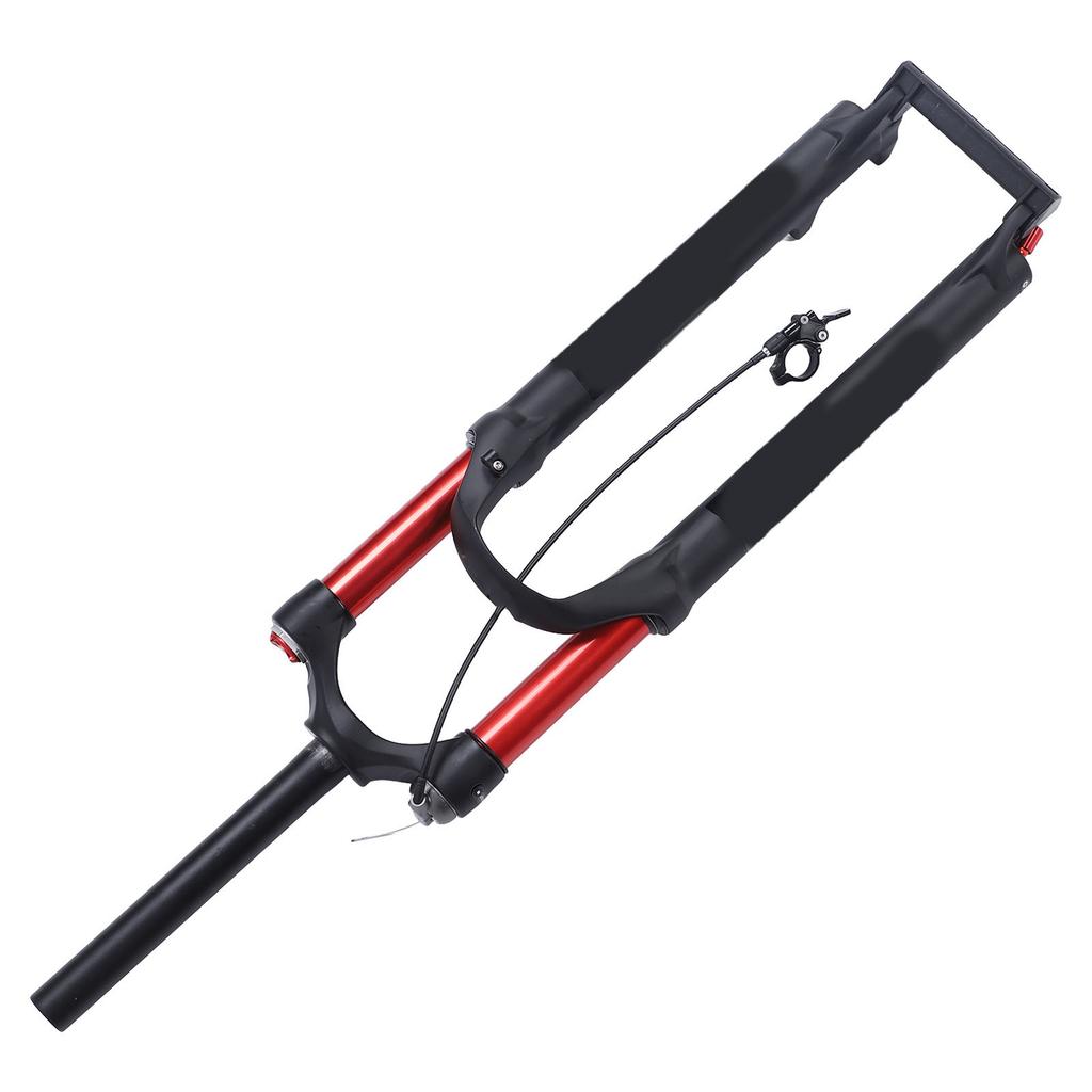 Mountain Bike Front Fork 29inch Dual Air Chamber Damping Red Straight Remote Lockout Shock Absorber Front Fork for Bike