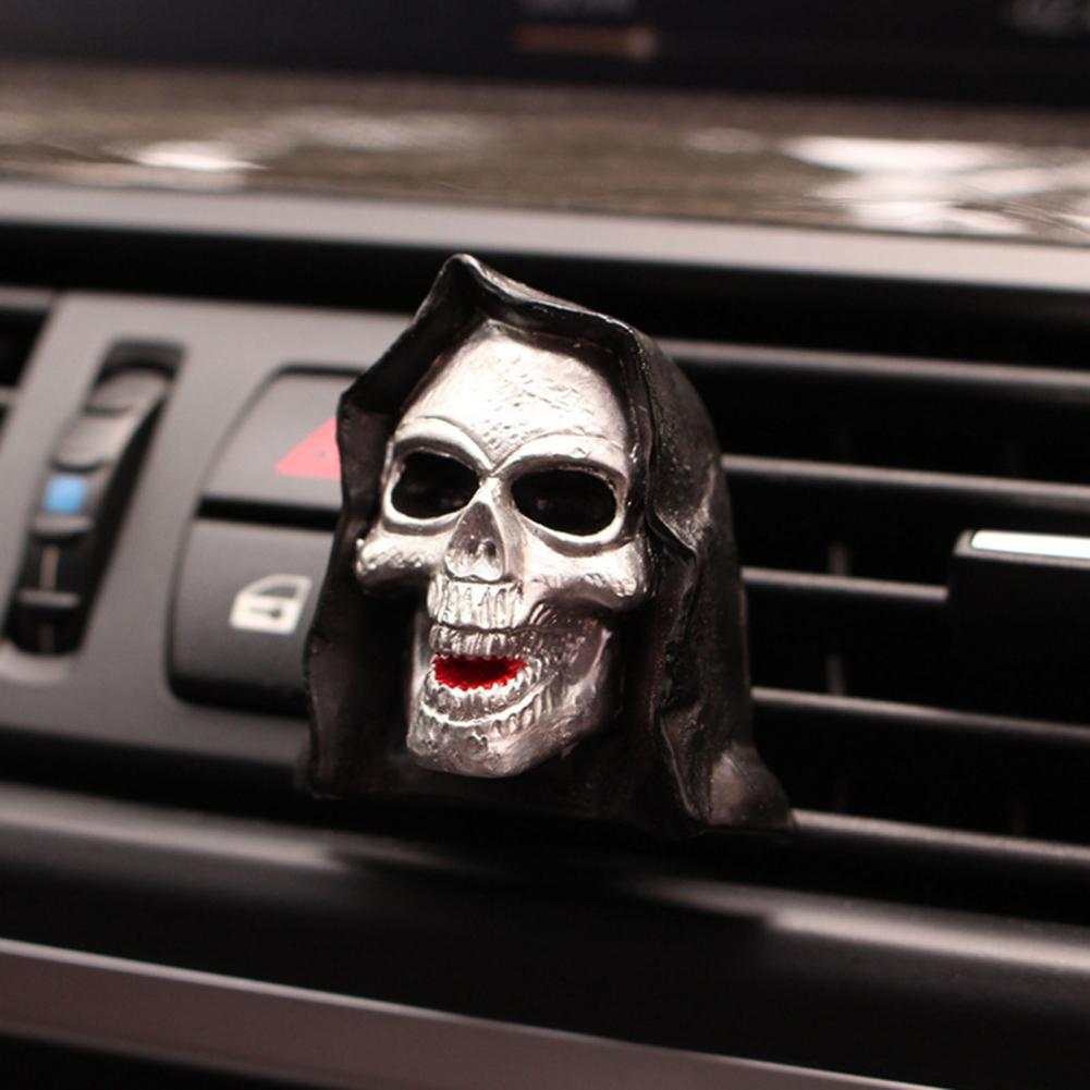 Autozubehör, Auto-Lufterfrischer, böser Totenkopf, Geister-Clips mit Diffusor für ätherische Öle für einzigartiges Zubehör, Auto-Aromatherapie