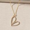 Gold-Plated Heart Pendant Necklace - Simple Heart-Shaped Clavicle Chain for Women