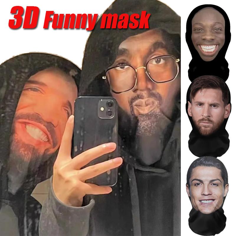 3D Tištěná Maska Elastická Síťovina Maska na Celý Obličej pro Muže Ženy Cosplay Pokrývka Hlavy Novinka Potřeby Záludná Kapuce Párty Cosplay Rekvizity