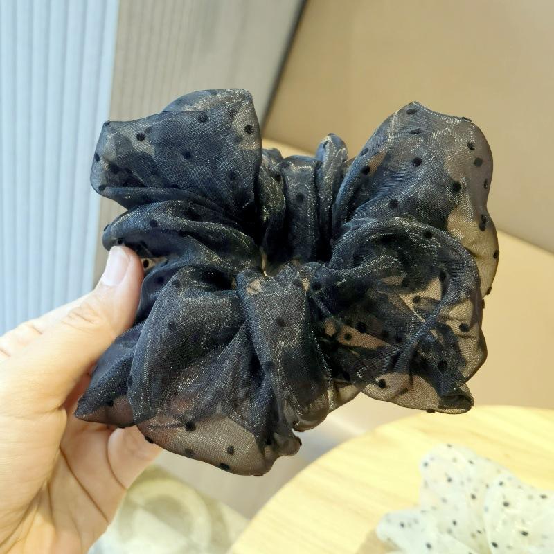 Akcesoria do włosów, Organza w kropki, Duży pierścień jelita grubego, Gumka do włosów.