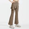 Women's 2-in-1 High Waisted Wide Leg Pants, Casual Solid Color Sports Pants, Yoga Pants