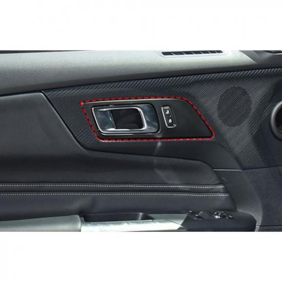 Inner Door Handle Bowl Panel Cover 2PCS For Ford Mustang 2024-25 GL Bright Black