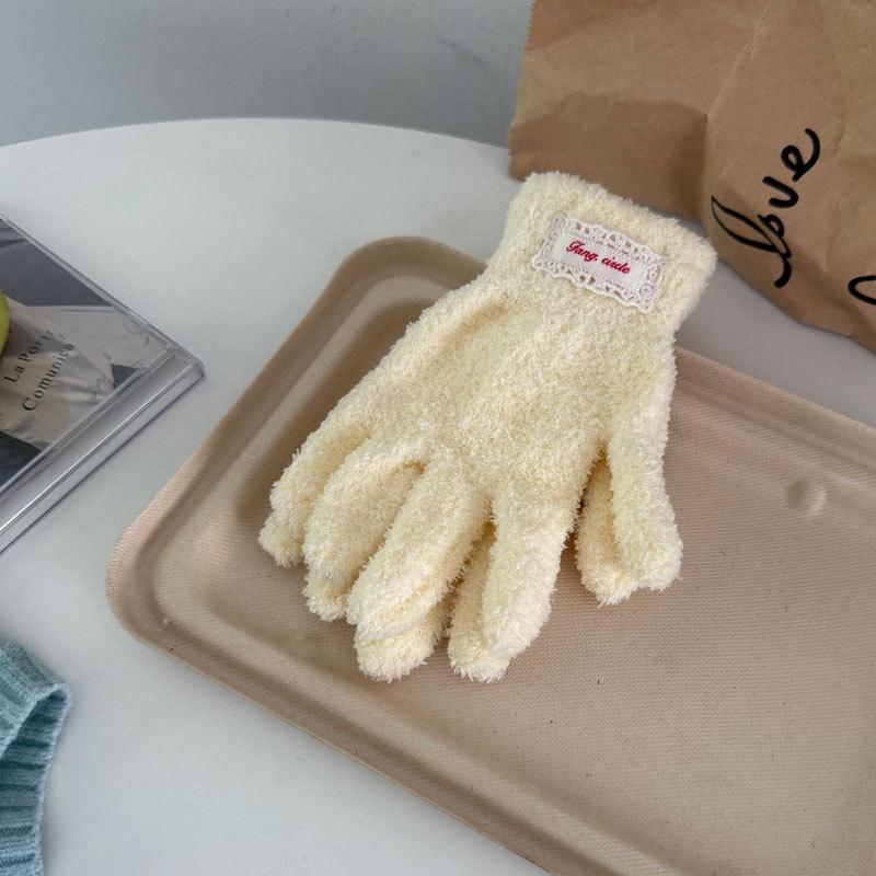 Damen Strickhandschuhe im koreanischen Stil, einfarbig - Neue Herbst/Winter Mode für Radfahren & Kälteschutz, Outdoor-Wärme