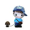 62KD Elegant Male Female Walking Dog Statue Resins Sculpture Car Interior Ornament