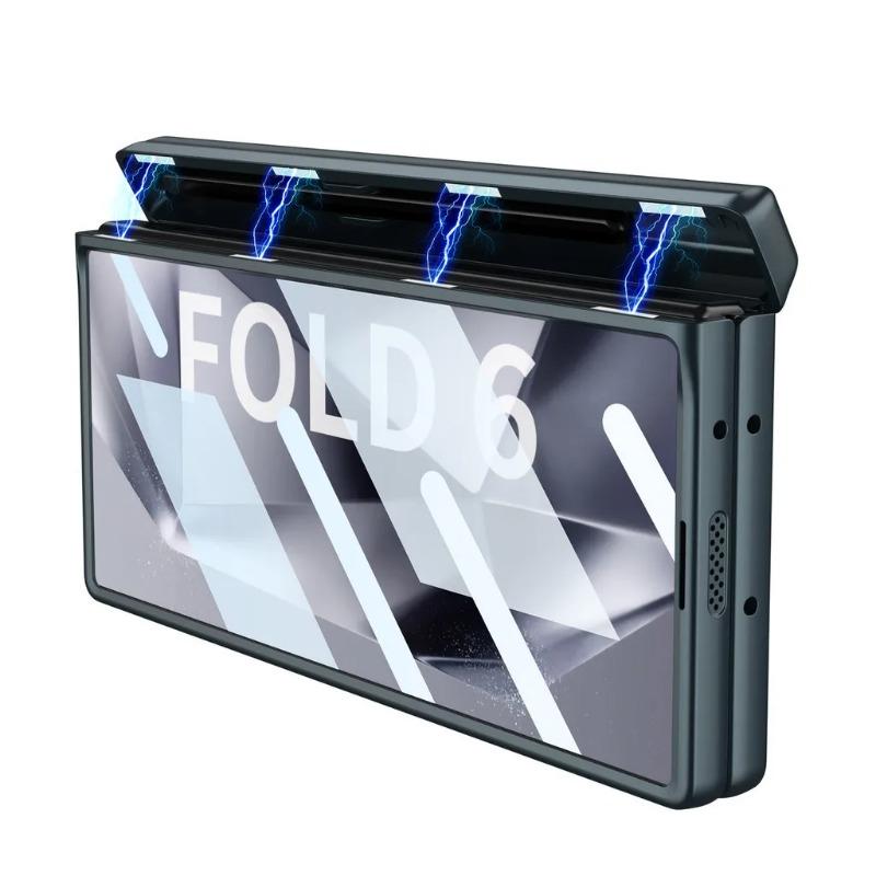 Ständer Hartplastik Magnethülle für Samsung Galaxy Z Fold 6 Z Fold 6 5G Magnetische Adsorption Scharnierschutz Telefonabdeckung Ständerhalter