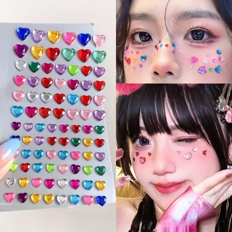 Color Acrylic Rhinestones Sticker for Eyes DIY Party Face Forehead Eyse Makeup Crystal Self-adhesive Tattoo Sticker Nail Sticker