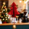 Paper Xmas Tree Pendant 3D Christmas Tree Ornament Creative Christmas Bell Ornament  Tree Scene