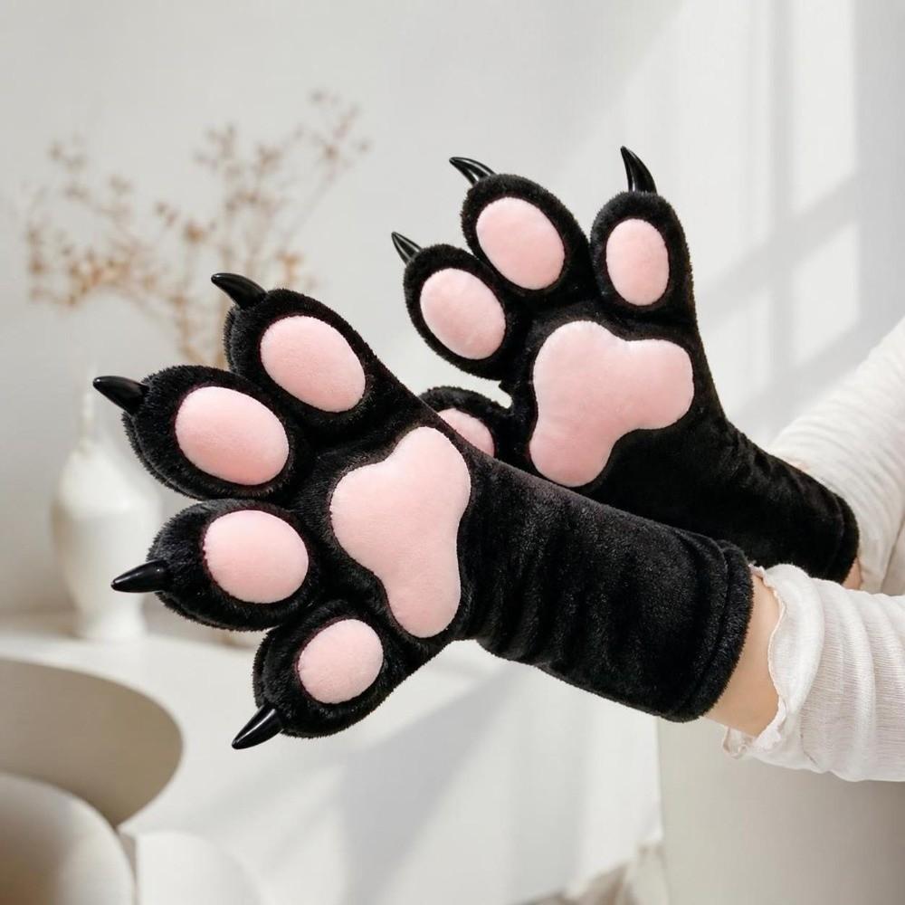 Guanto Zampa di Bestia Spesso Guanti Zampa di Gatto Peluche Lungo Guanti Artiglio di Gatto Cartone Animato Costume Cosplay