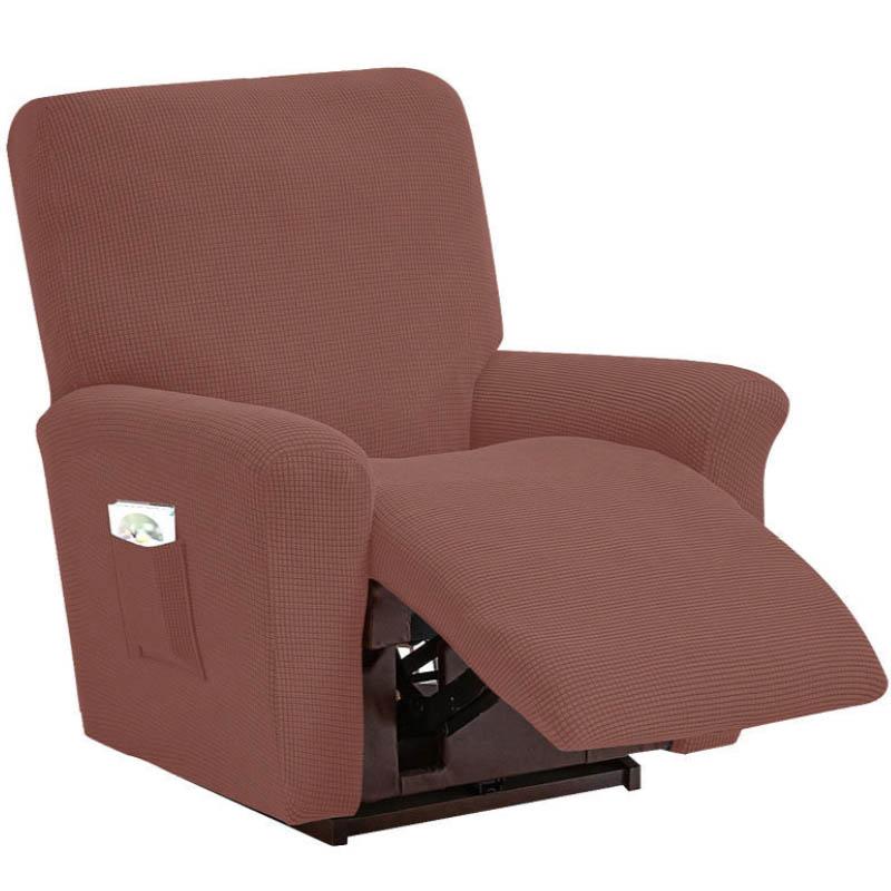 Waterproof Polar Fleece Recliner Cover Elastic Solid Color Recliner Cover Armchair Cover Split All Inclusive Lazy Chair Cover