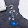 Creative Cartoon Whale Keychain Star Pendant Resin Beaded Keyring for Women Bag Backpack Car Key Holder Phone Case Charm