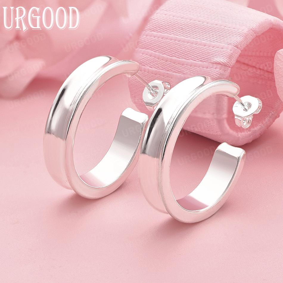 Свадебные украшения из стерлингового серебра 925 пробы, модные серьги-пирсинги круглой формы