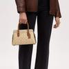 Coach Darcie 26 Logo Color Block Coated Canvas And Leather Shoulder Crossbody Tote Bag Medium Women handbags Khaki CS553-IMWQ4