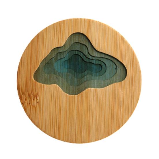 Podložka z epoxidové pryskyřice Krajina Průhledný držák bambusové izolace Coaster Cup Mat