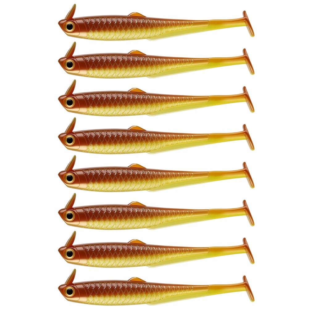 8 Pack Soft Plastic Tail Fishing Multicolor Swimbait for Trout