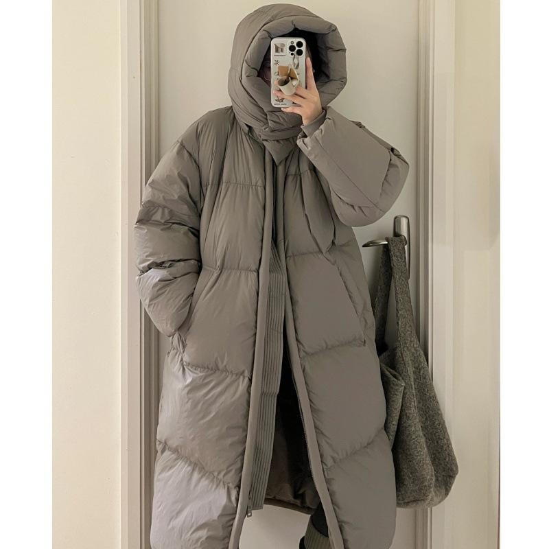 

Новые зимние пуховики Мягкая хлопковая куртка для девочек Длинное стеганое пальто до колена Свободное утепленное пальто XL