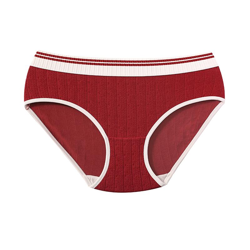 CINOON Women's Maillard Color Mid-Rise Panties Cotton Contrast Color Comfort Panties Trendy Stylish Body-Hugging Underwear