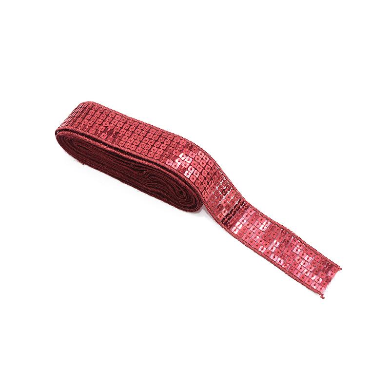 10 Yards/lot 5 Rows Square Sequin Beading Ribbon 25mm Sequin Lace Trims for Sewing Craft Garments Headdress Wedding Decoration