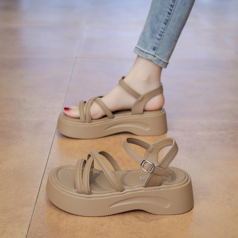 Internet Celebrities Super Fire Platform Small Sandals Women 2025 New Summer Wear Versatile Skirt Word with Roman Shoes