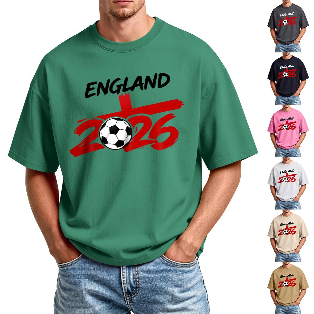 Men's Casual Short Sleeve T-Shirt Crew Neck Printed Top Lightweight Soft Fabric Comfortable Fit Suitable for Sports and Leisure Wear