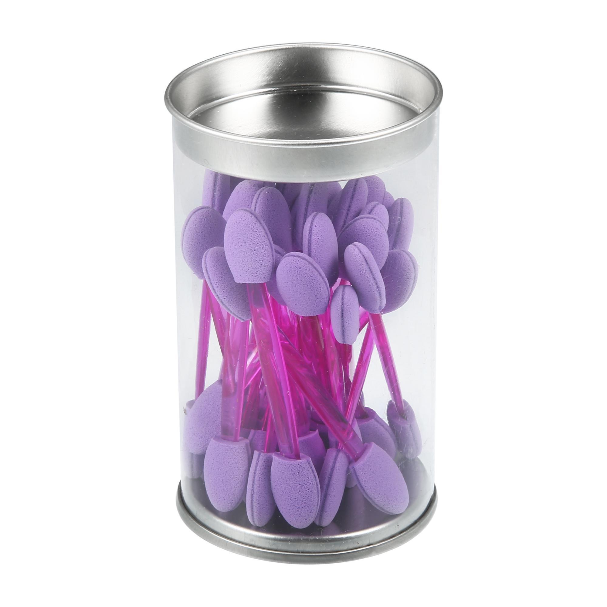 

25 шт., аппликаторы для теней с контейнером для хранения, одноразовая губка для теней, кисть, двусторонние аппликаторы для макияжа глаз LM