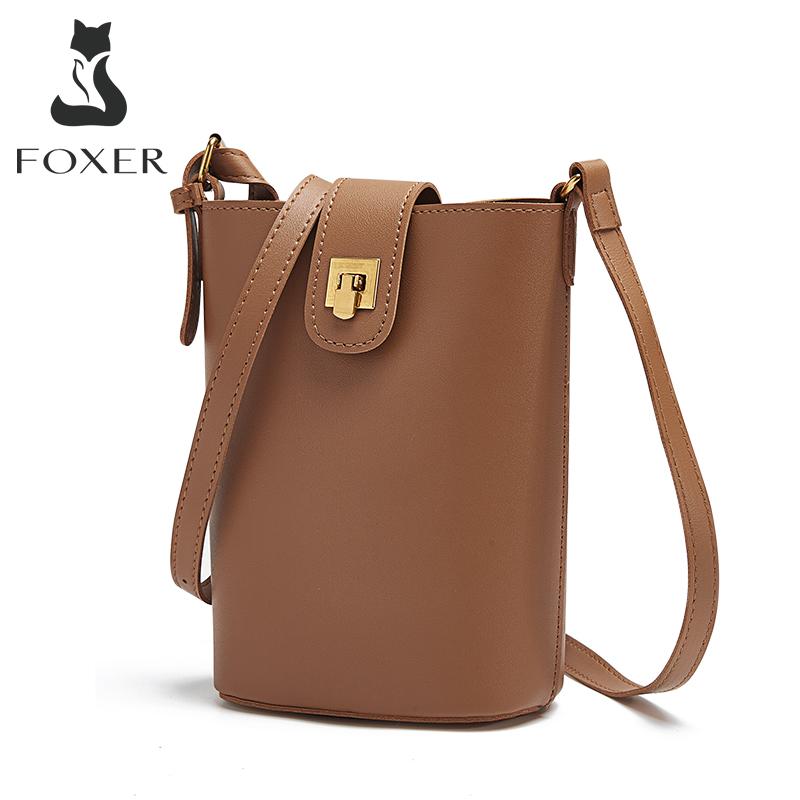 FOXER PU Leather Chic Women s Mini Cellphone Bag 2026 New Crossbody Bucket Purse Gril Classic Travel Small Bag