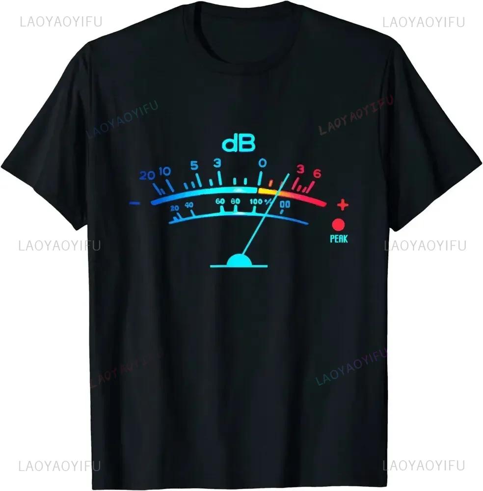 Vintage VU Meter T-Shirt - Audio Engineer Graphic Tee, Unisex Retro Music Shirt, Soft Cotton Cr
