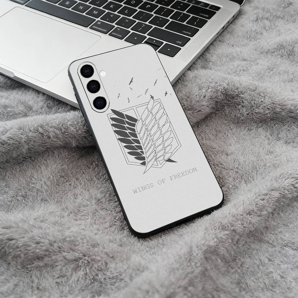 Attack On Titan Hot Anime Black Soft Silicone Phone Case for Samsung Galaxy A73, A71, A72, A70, A53, A52, A51