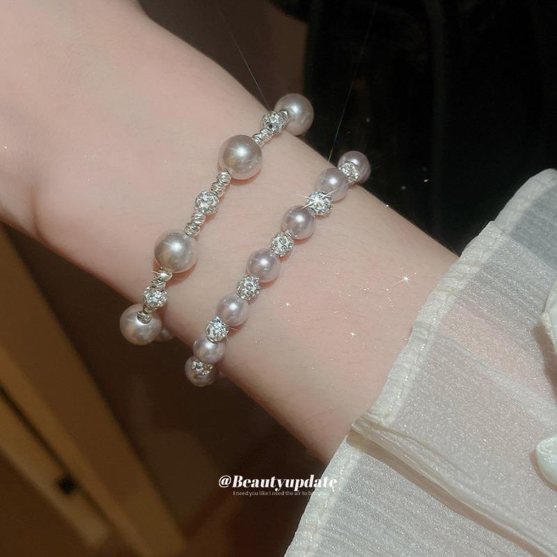 Diamond-encrusted Manta Rose Pearl Gypsy Star Bracelet Exquisite Light Luxury High-end Bracelet Niche Design Bracelet Women