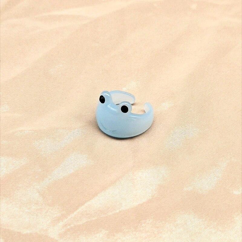Cute Women Men Simple Design Rings Vintage Owl Frog Smiling Ring For Woman Girl Ancient Silver Color Retro Punk Jewelry Gift