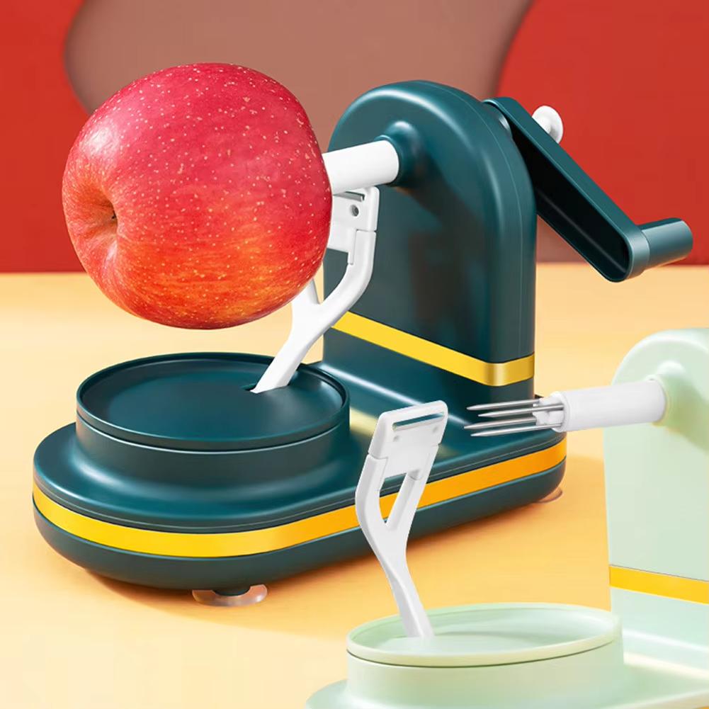 Sbuccia Mela Manuale Multifunzionale con Lame in Acciaio Inossidabile Manovella Sbucciafrutta Macchina per Sbucciare Alimenti per Gadget da Cucina