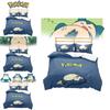 Pokemon Snorlax 3d Digital Print Bed Set With Cartoon Pattern For Kids Bedroom Decor