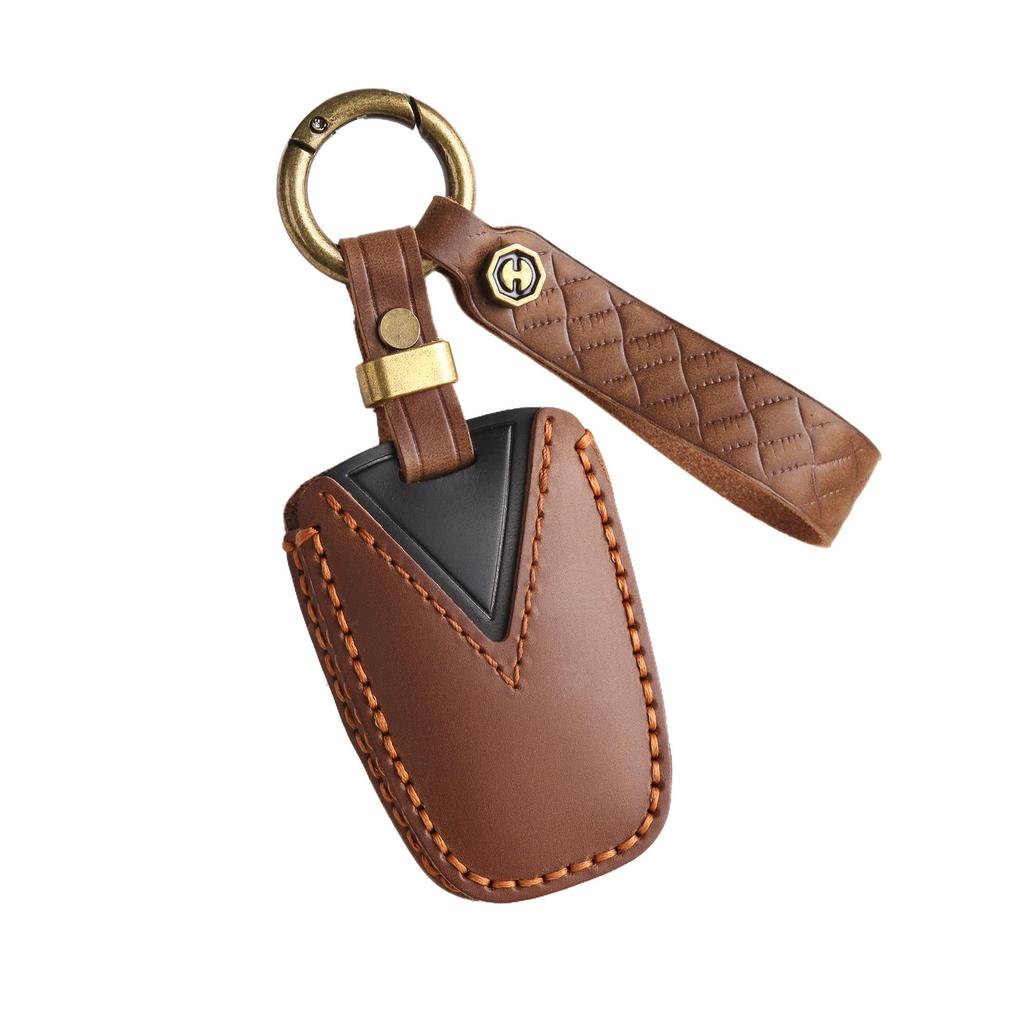 Moderne IX45 Handgefertigte Schlüsselhülle aus Rindsleder - Kreative Schutzhülle mit Schnalle