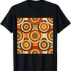 Retro Concentric Circles Geometric Pattern Orange and Brown T-Shirt