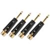 4Pcs XLR Adapter Audio Converter Metal 6.35mm Single Track Male to Female LZ1167G