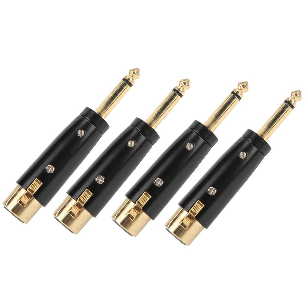 4Pcs XLR Adapter Audio Converter Metal 6.35mm Single Track Male to Female LZ1167G