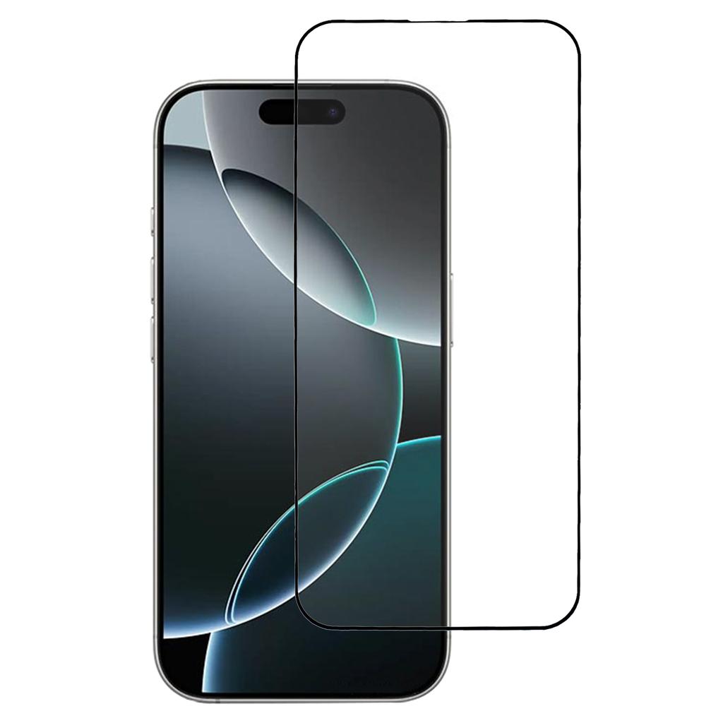 For iPhone 16 Pro Max Screen Protector Ultra Clear Metal Frame+Tempered Glass Film