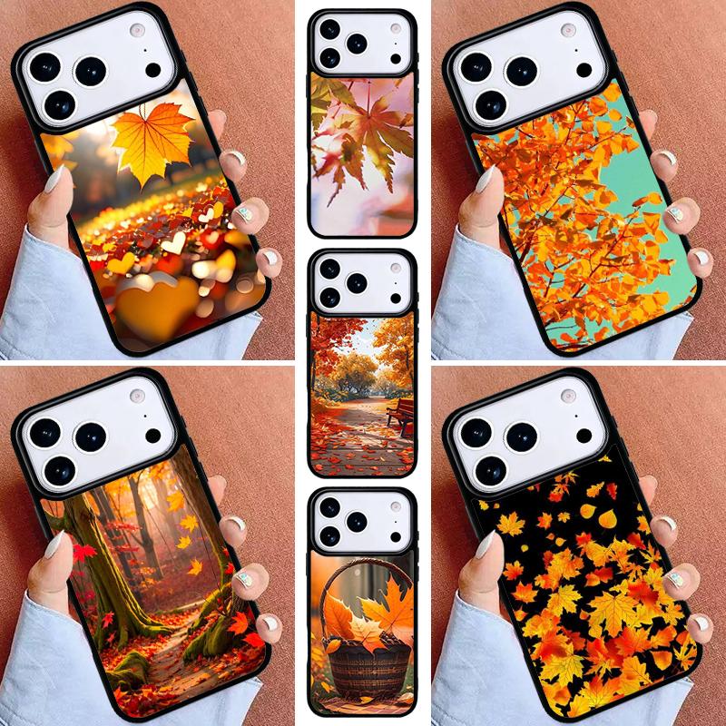 Autumn Tree Leaves Phone Case for iPhone 16e 15 14 13 12 17 Pro Max Plus Air 17pro Cover Coque