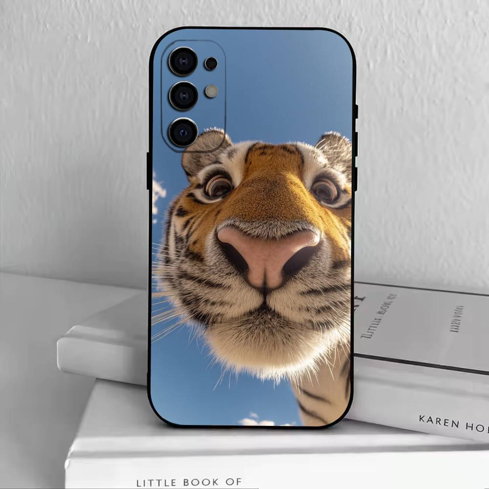 D-Funny Animals  Phone Case Black Silicone Soft For Samsung S25,S24,S21,S22,S23,S30,Ultra,S20,Plus,Fe,Lite